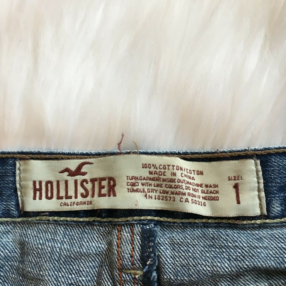 Hollister Distressed Frayed Hem Jeans Mini Skirt 1 - Picture 3 of 5